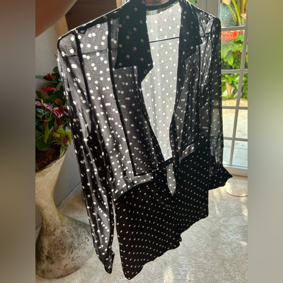 Christian Dior Sheer silk Polka Dot shorts tunic size 34 us2 jumpsuit - Picture 6 of 16